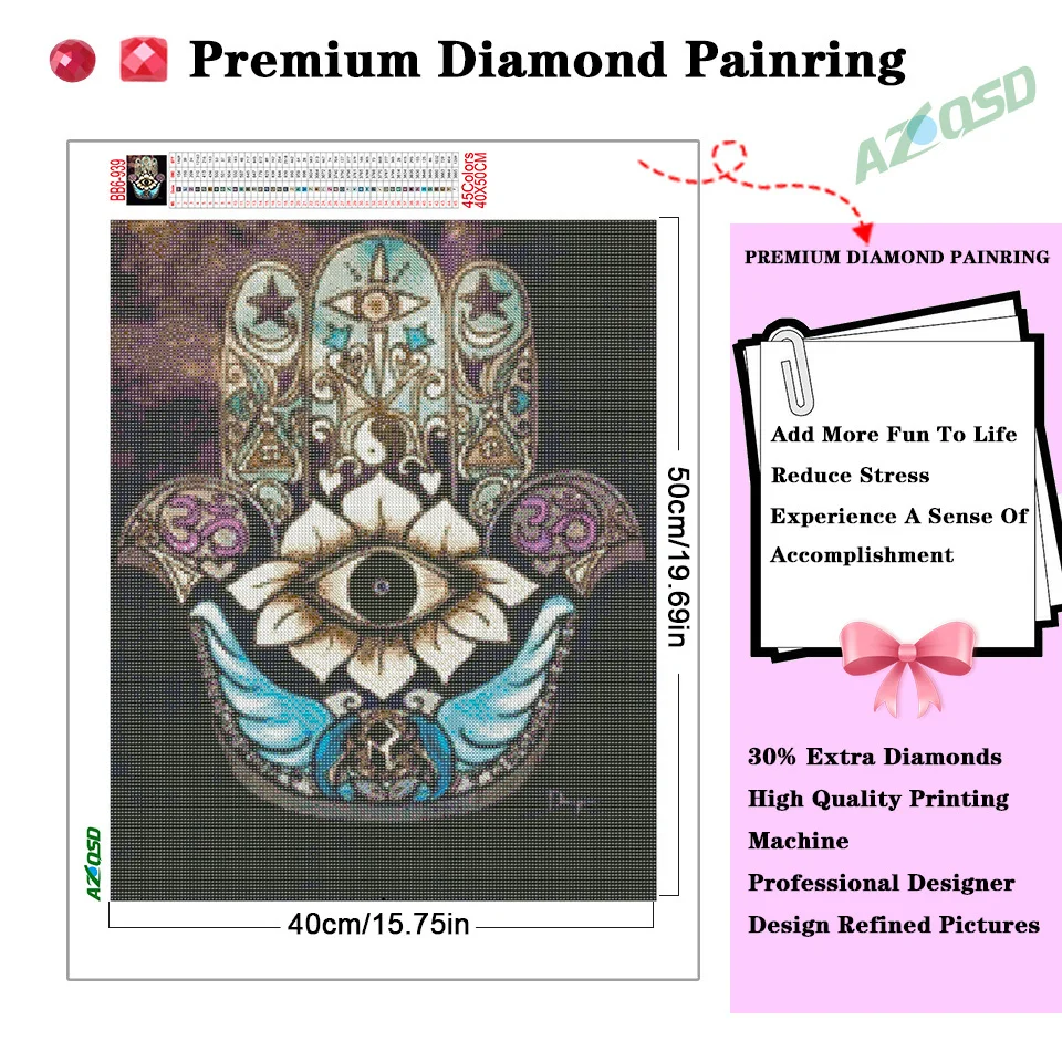 AZQSD Full Square Drills Diamond Embroidery Mandala Mosaic Picture Of Rhinestones Diamond Painting Religions Home Decoration