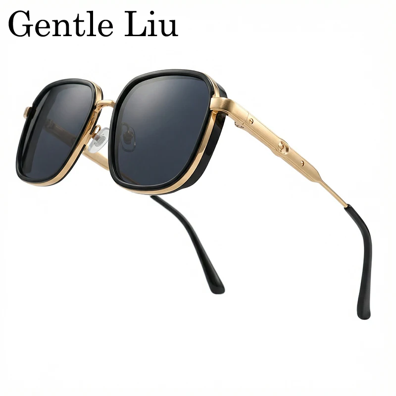 

Поляризованные солнцезащитные очки-хамелеоны в стиле стимпанк, квадратные, мужские, 2026, люксовый бренд, винтажные, панк, металлические, для мужчин, для активного отдыха