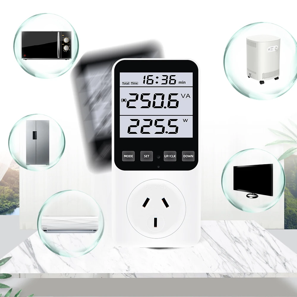 Imagem -02 - Digital Power Energy Meter Wattmeter Soquete Analyzer Lcd Voltímetro ac Amperímetro Monitor de Consumo Kwh e Custo Display