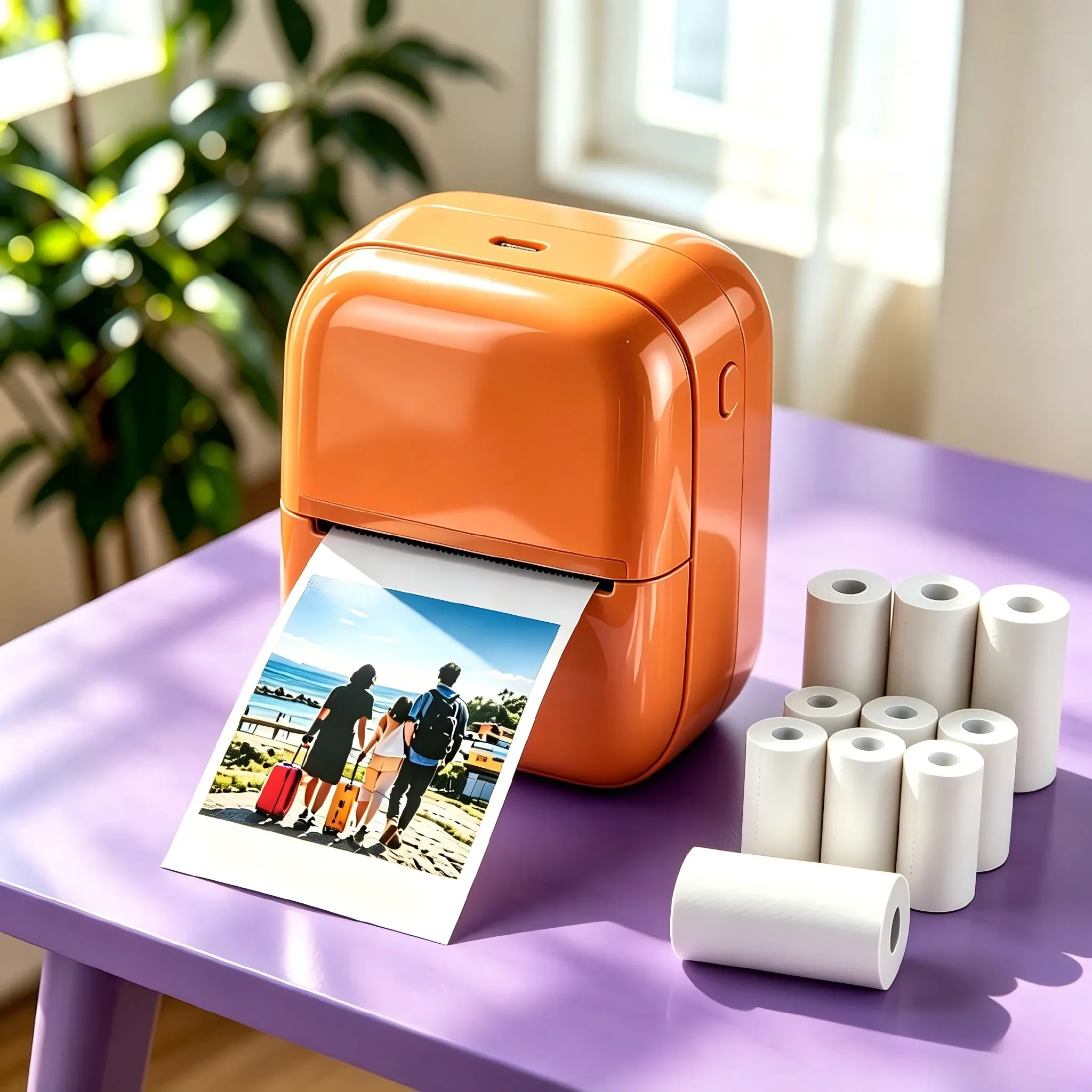 1pc Color Self-Adhesive Thermal Label Stickers for Mini Printer, Inkless HD Photo Paper, Home School Office Gift