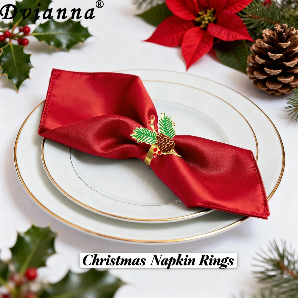 

6 шт., кольца для салфеток из сосновых шишек, рождественский держатель для салфеток на Рождество, свадьбу, День Благодарения, Новый год, день рождения, вечеринку, декор стола