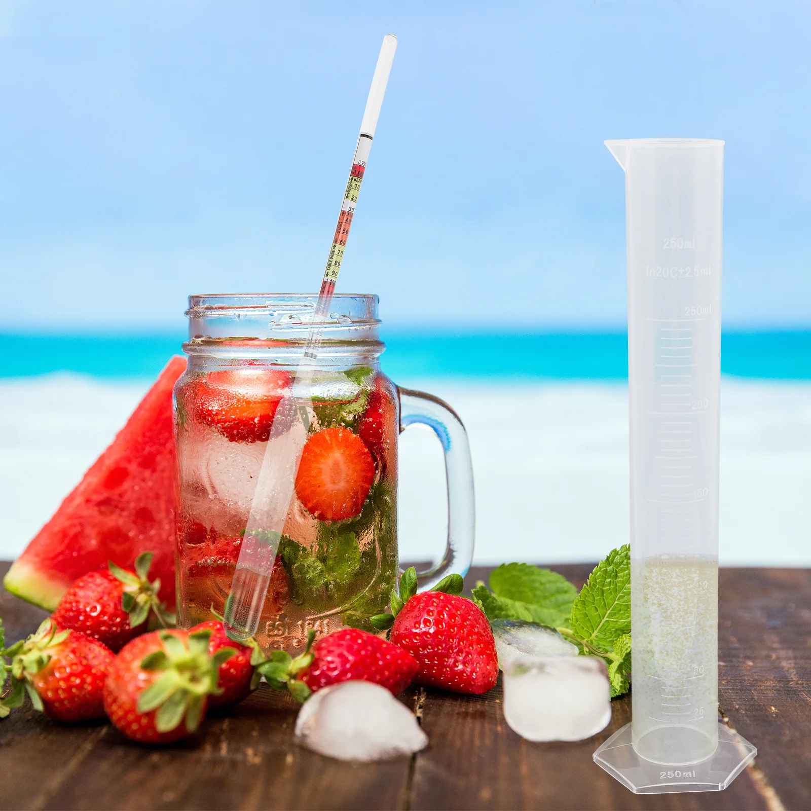 

1 Set Sugar Refractometer Kit Triple Scale Hydrometer Tester For Wine Beer Mead Distilled Alcohol Brewing Tools Starter Kit