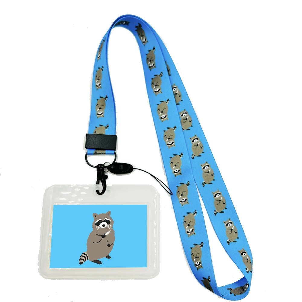 Raccoon Lanyard Cute raccoon with knife Lanyards Gifts for Her Gifts for Him Cute Cat Gift Cute Raccoon Gift Funny Raccoon