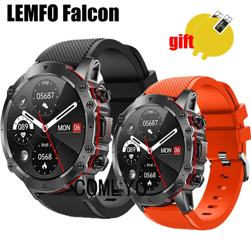 3in1 for LEMFO Falcon Smart Watch Strap Band Silicone Replacement Bracelet Screen Protector Films