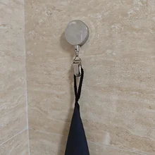 Caravan Retractable Towel Rack No-Drill Self-Adhesive Wall-Mounted Hand Towel Holder with Stainless Steel Cable & Strong Clamp