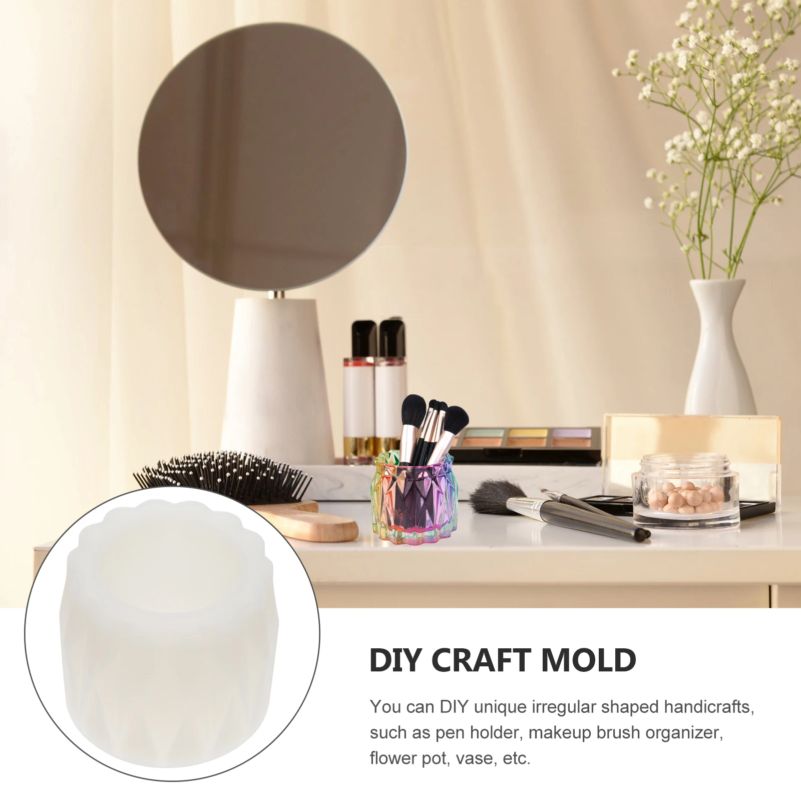 

Pen Holder Glue Epoxy Resin Mold Pot Molds Flower Arrangement Mould DIY Craft Container