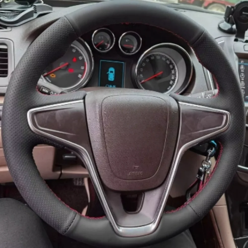 

Black Car Steering Wheel Cover DIY Microfiber Leather For Vauxhall Opel Insignia (CT) A 2013-2017 Buick Regal Auto Accessories