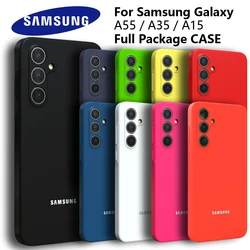 For Samsung Galaxy A55 A35 A15 Case Silky Silicone Cover Soft-Touch Back Protective Housing For A54 A34 A14 A53 A33 A52 A32 A12