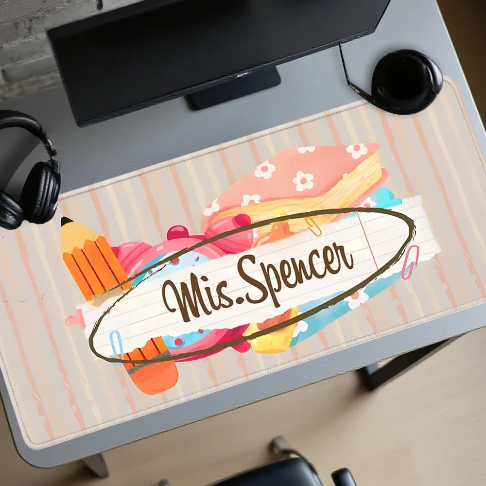 [2D Flat] 1pc Custom Personalized Text Mouse Pad Teacher Name Multi Sizes Custom Gaming Mouse Pad