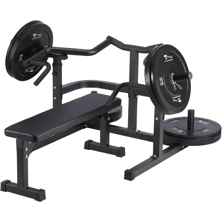

Chest Press Machine with Adjustable Flat Bench for Home Gym Heavy-Duty Steel Structure with Smooth Bearings Independent Converg