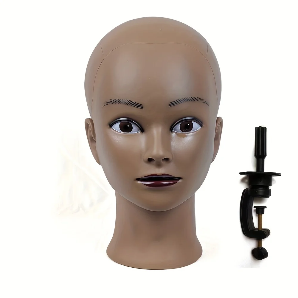 

Female professional beauty wig making with bald head, model head display wig glasses with bracket