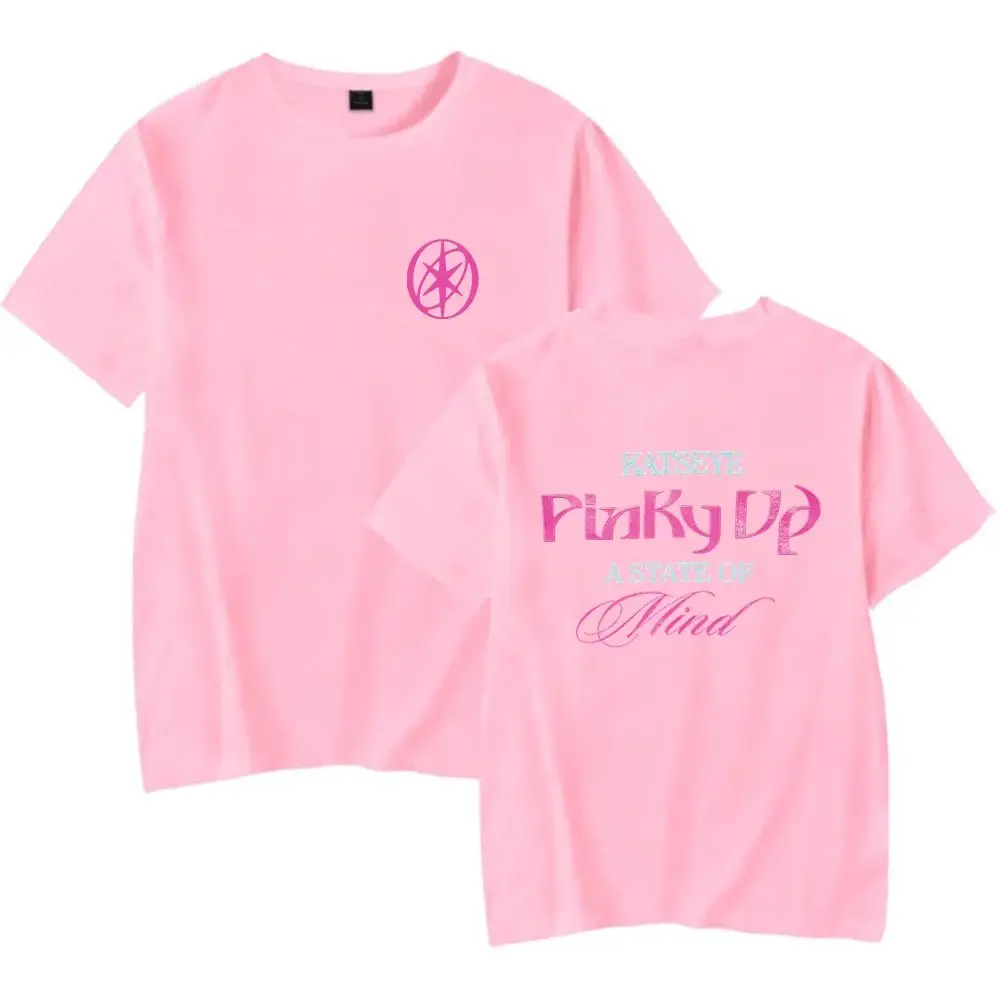 New Album Pinky Up Tshirt K Pop Tops Katseye Tshirt 2026 Merch Crewneck Short Sleeve Casual Loose Tee Print Fashion Tops Unisex