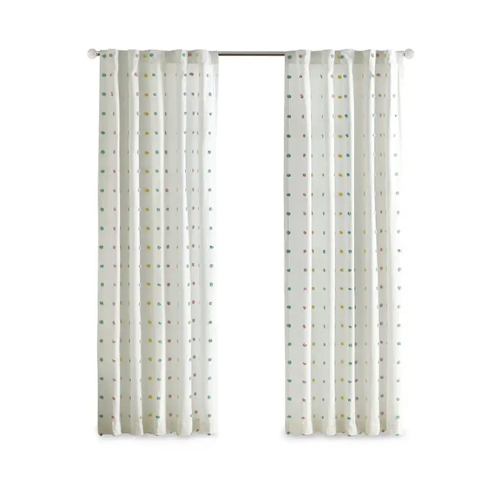 

Intelligent Design Callie Cotton Jacquard Window Panel with Lining in White