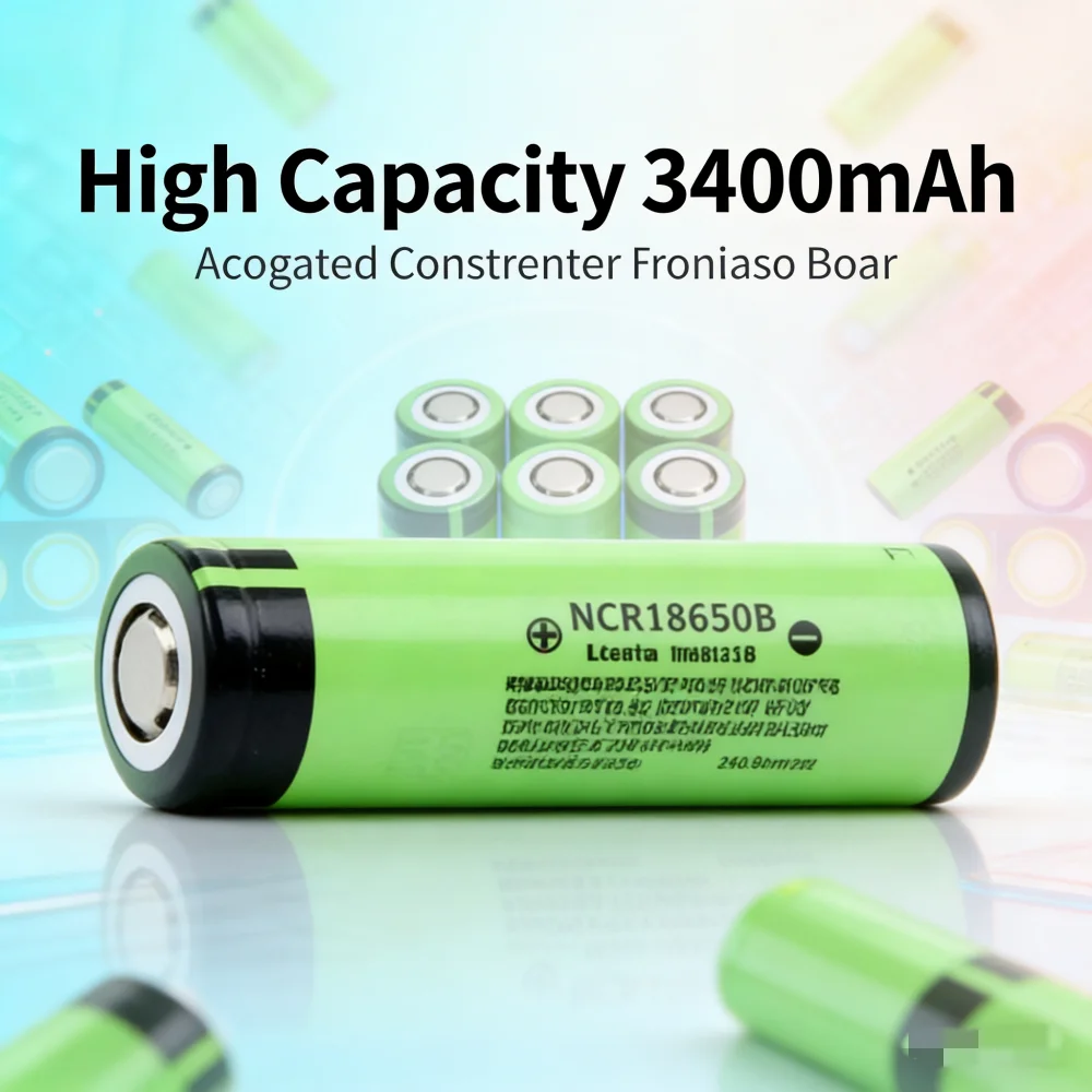 

HOT NCR18650B 3.7v 3400mAh 18650 Rechargeable Lithium Battery, Suitable for Flashlight Batteries