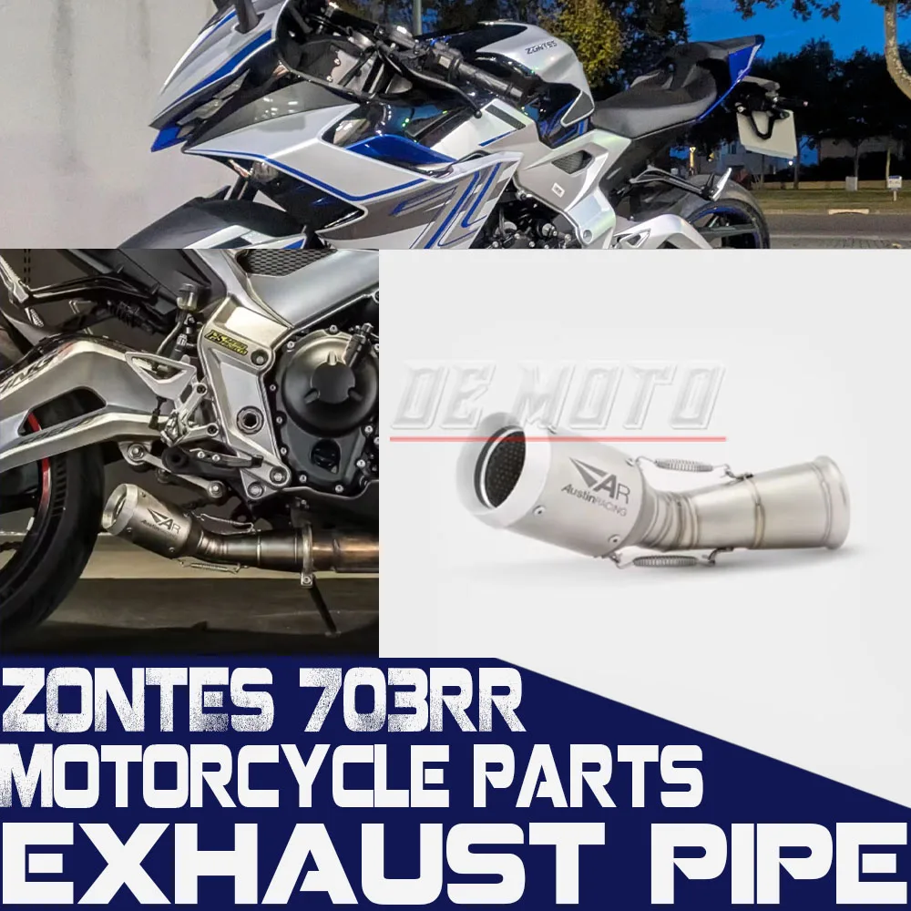 FOR ZONTES 703RR Exhaust Pipes, Performance Enhancement With Stainless Steel Mid-Section And Tail Section.