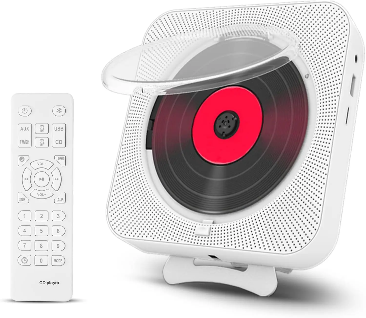 Minuterie compacte et légère avec support aste, lecteur de limitation CD, BT 5.0, FM, connecteur USB TF, commutation marche/arrêt