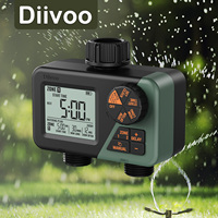 Diivoo Garden Water Timer 2 Outlets IPX5 Waterproof Multi-Functional Automatic Irrigation Timer with Rain Delay/Manual/Auto Mode