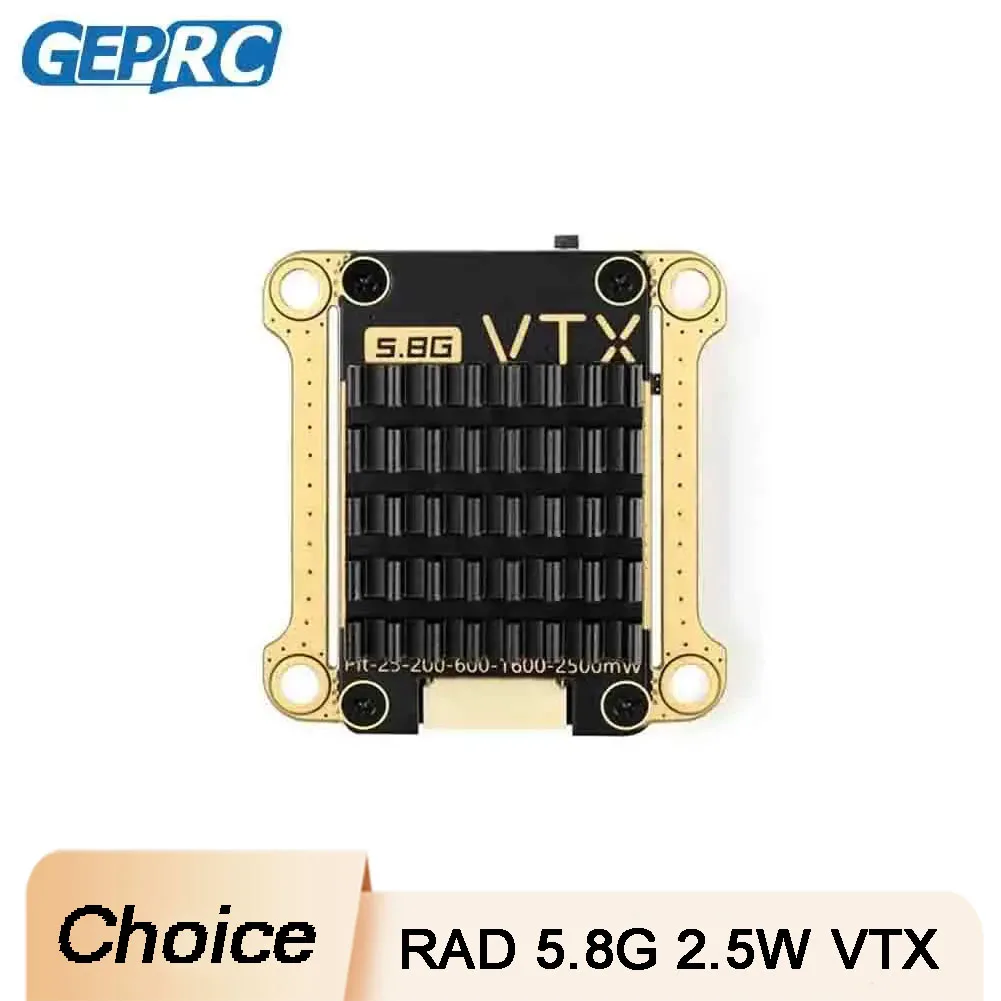 

GEPRC RAD 5.8G 2.5W VTX - 2500mW Transmitter with 6 Power Levels, 7-36V Wide Voltage, Long Range for FPV Drone, Stable Signal RC