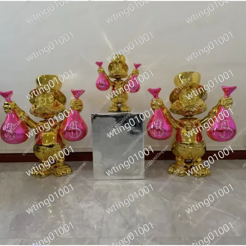 for Internet Celebrity Money Bag Duck Cartoon Sculpture Large Home Decor Soft Decoration Store Restaurant Bar Ornament