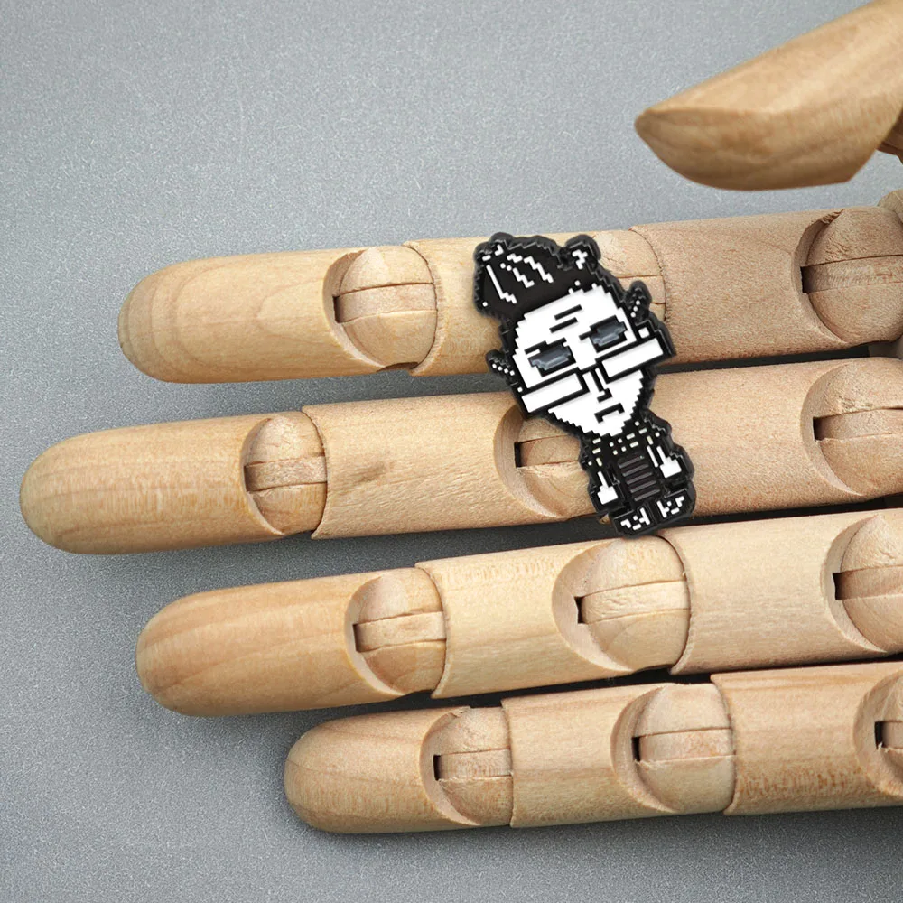 LISA The Painful RPG Game Pixel Art Emaille-Pin Niedliche 8-Bit-Cartoon-Broschen Lustige Brillenfigur-Abzeichen Gamer-Geschenk für Rucksäcke – Detail 7