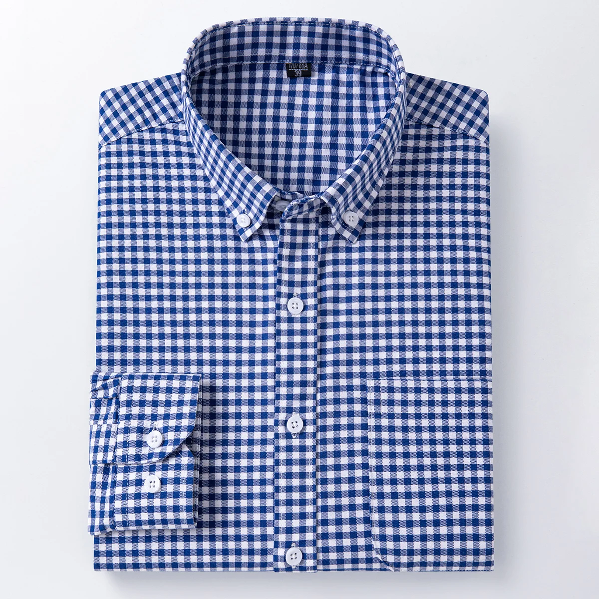 

6XL New Men's Oxford Fabric Long-Sleeved Shirt 100% Pure Cotton Business Casual Daily Social No Ironing Large Size