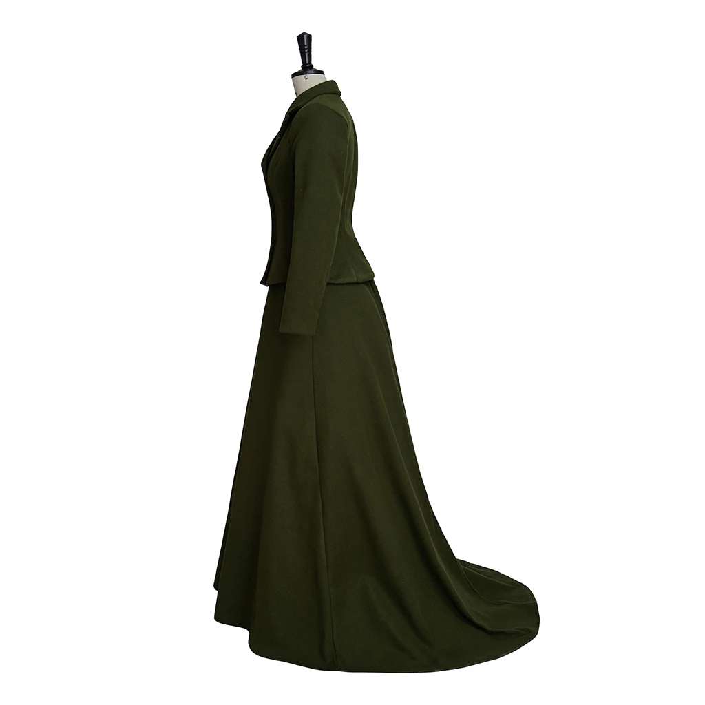 Medieval Victorian Steampunk Gothic Green Dress Retro Walking Dress Circus Vintage Costume Civil War Theatre Costume for Women view 3