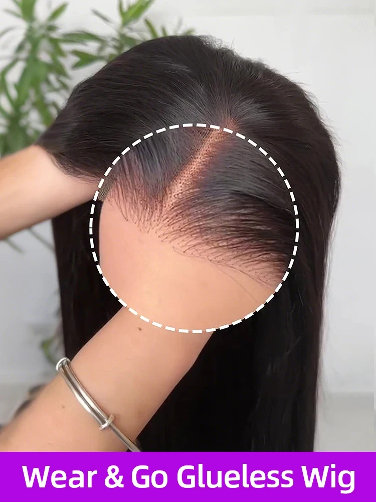 

Готовые к ношению прямые парики из натуральных волос с плотностью 180%, без клея, с HD-кружевной передней частью, предварительно выщипанные, без клея.