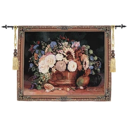 Belgian Tapestry Living Room Background Wall Blanket Fabric Soft Decoration Wall Blanket Flowers And Shells