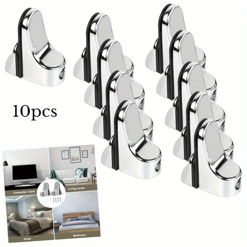 

10 шт. кронштейнов для полок из цинкового сплава, настенный крепеж для стеклянных полок, крепление для стекла «рыбий рот», фурнитура