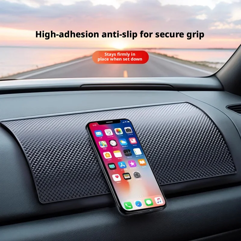 PU Double-sided Car Anti-Slip Mat High Temp Resistant Washable Dashboard Sticky Pad for Phone Ornaments