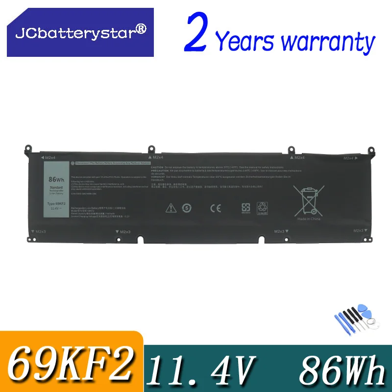 JC 69KF2 Battery for DELL XPS 15 9500 9510 9520 9530 Precision 5550 5560 G15 5510 5511 5520 5515 5521 G7 15 7500 P91F P87F 86WH