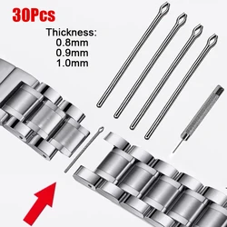 30Pcs Watch Strap Link Pins Stainless Steel Watchband Connect Bar 0.8/0.9/1.0mm Thickness 8-26mm Split Pins Bracelet Repair Tool