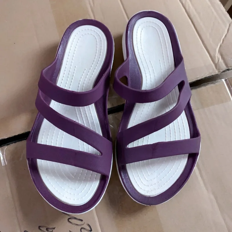 Women Slippers Summer New Fashion Round Toe Solid Color Fashion Casual Non Slip Wear Resistant Soft Bottom Beach Slippers