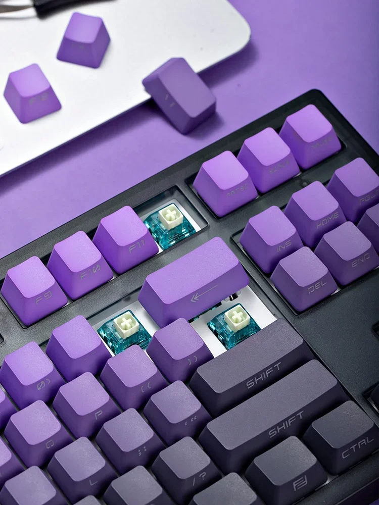 Imagem -03 - Abdominal Espírito Mk870 Teclado Mecânico sem Fio Gás Roxo Esculpido a Partir do Leste para o Lado do Produto Acabado Vper