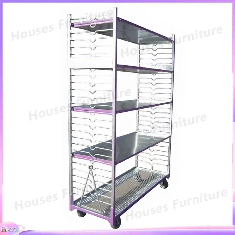 Greenhouse Plant Trolley Metal Nursery Cart with Wheels Spacious Garden Plant Holder Rolling Flower Stand Farm Pot Mover