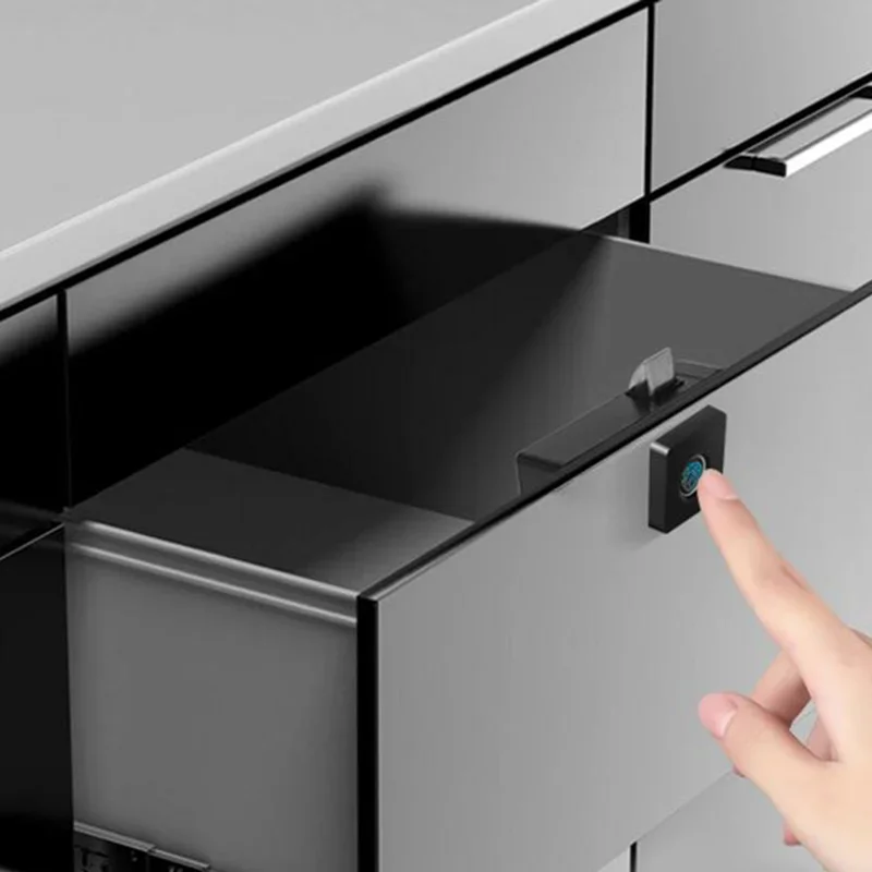 Imagem -02 - Anti-roubo Biométrico Fingerprint Door Lock Keyless Smart Drawer Household Hardware Long Standby Time Preto