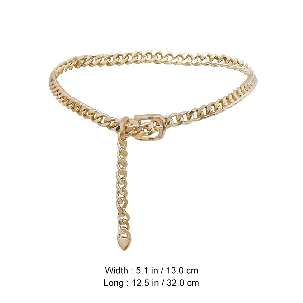 

1pc Metal Chain Belt Waist Female Belts High Quality Golden Dress Pants Woman Punk Style Body Chain Decorations Summer Beach
