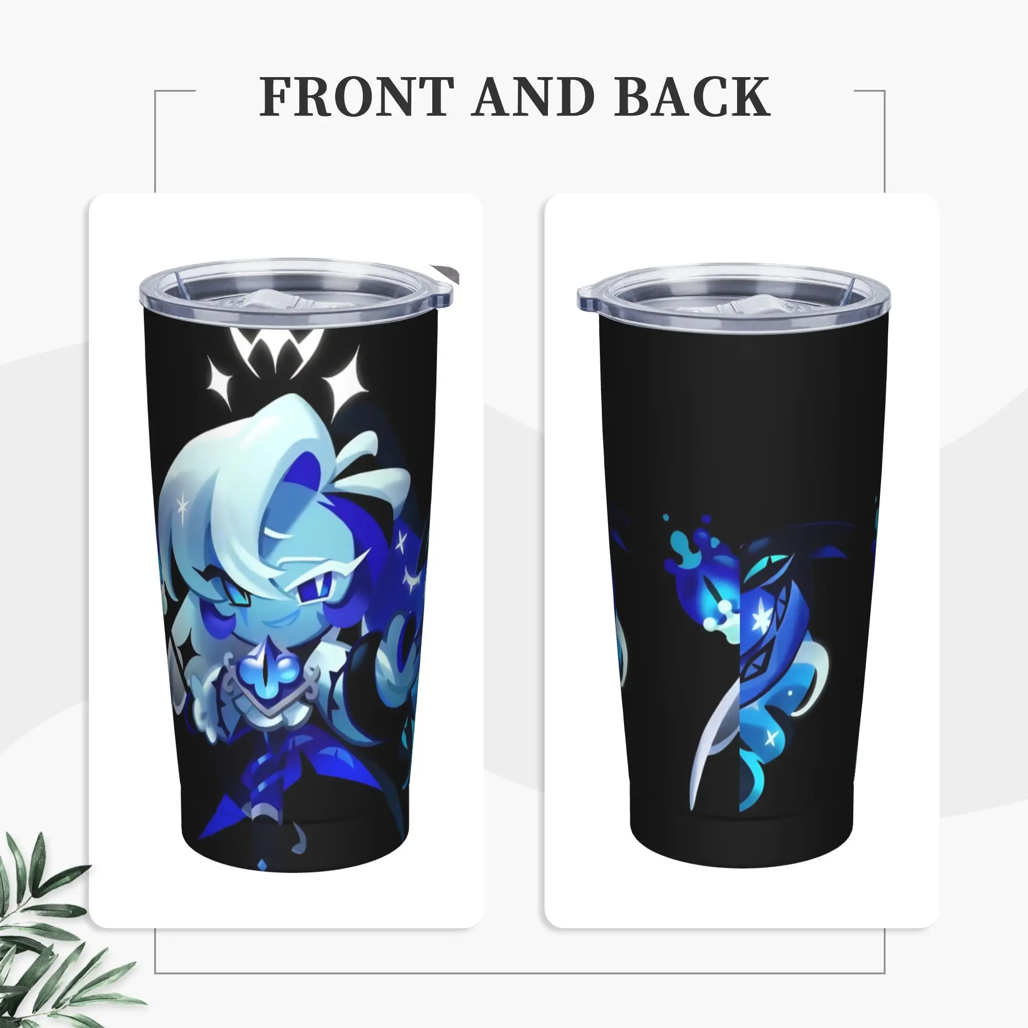 Cute Shadow Milk Cookie Run Kingdom Game Tumbler Vacuum Insulated CRK Cartoon Thermal Cup Vacuum Flask Mugs Hot Cold Drink, 20oz