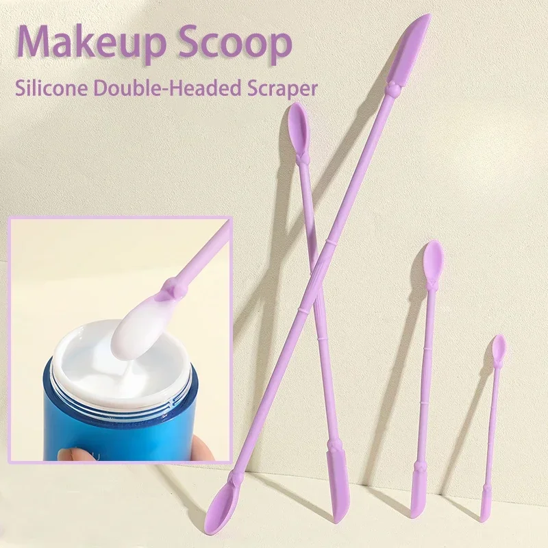 Silicone Double-Headed Scraper Creative Mini Small Tip Spatula Cosmetics Heat-Resistant Safe Spatula Foundation Makeup Tools