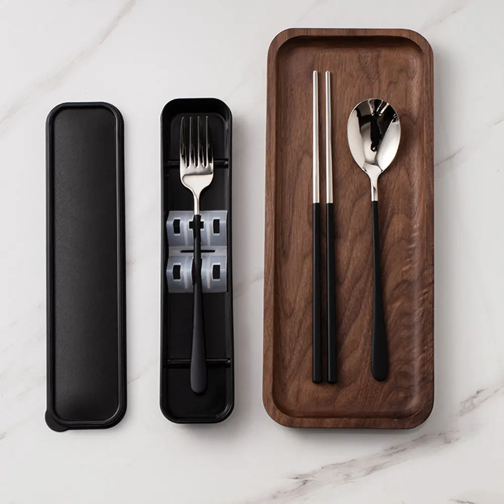 

1 Set Stainless Steel Tableware Set For Home Fork Spoon Chopstick Kit Portable Picnic Travel Cutlery Outdoor Lightweight