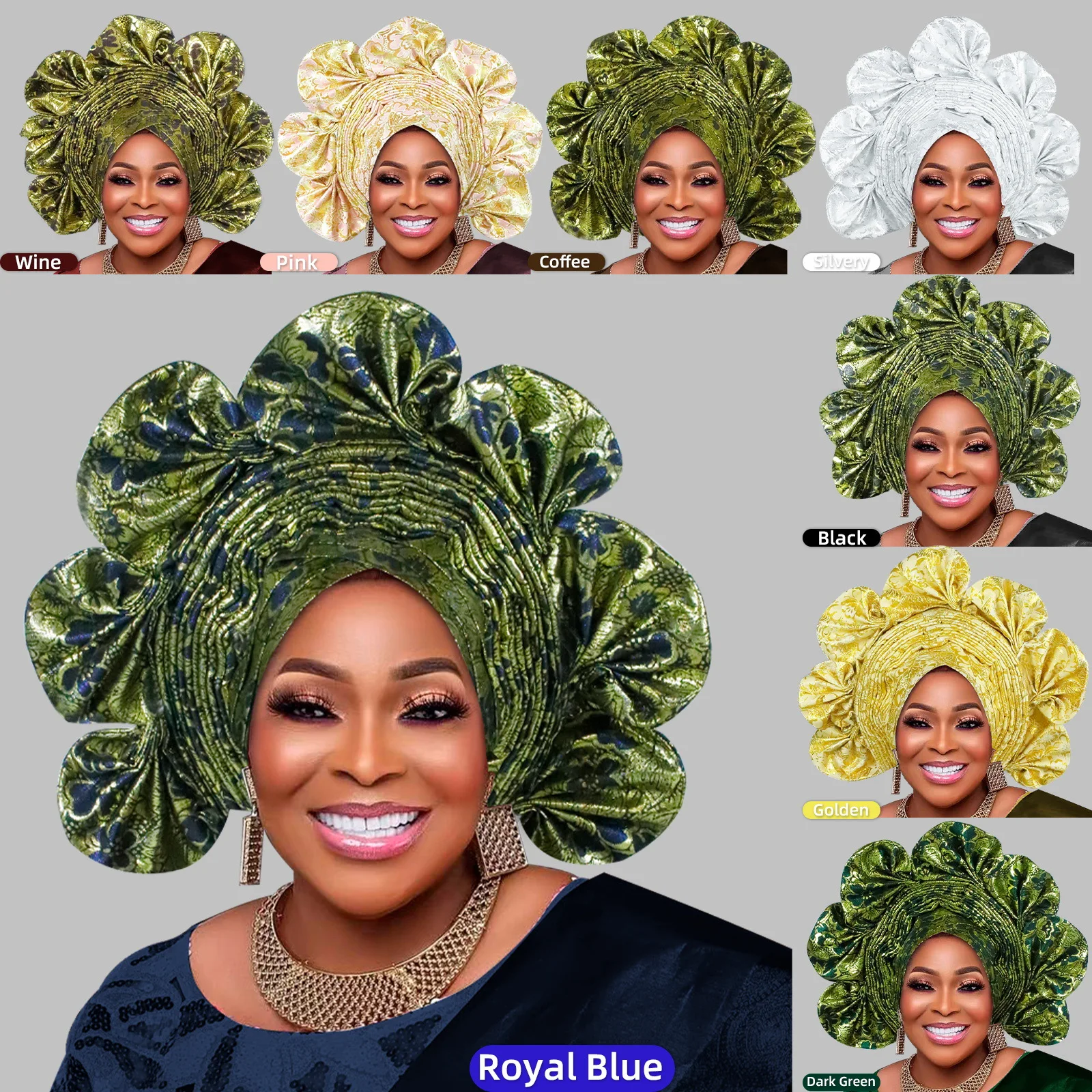2025 ล่าสุดแอฟริกัน Turbans สําหรับผู้หญิง Gele ไนจีเรียหมวกผู้หญิง Gele Headtie ทําแล้วแฟชั่น Bonnets Head Wrap งานแต่งงาน