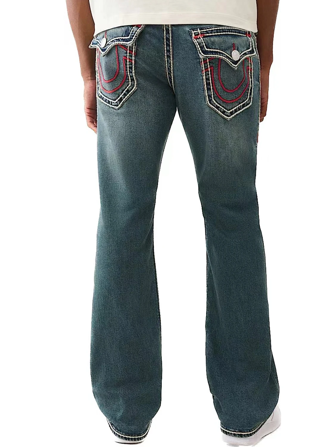Trendy Relaxed Fit Men's Jeans Religious Buddha Large Line Workwear Pants Worn in Cotton Straight Leg Trousers for Teens And ...