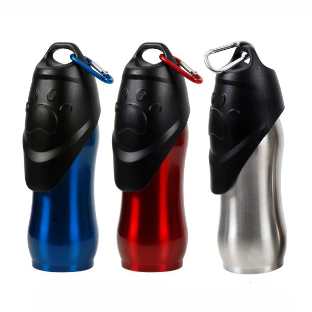 

2023 Hot Selling Outdoor Stainless Steel Stealing Dog Cup Travel Walking Portable Pet Drinking Bottle