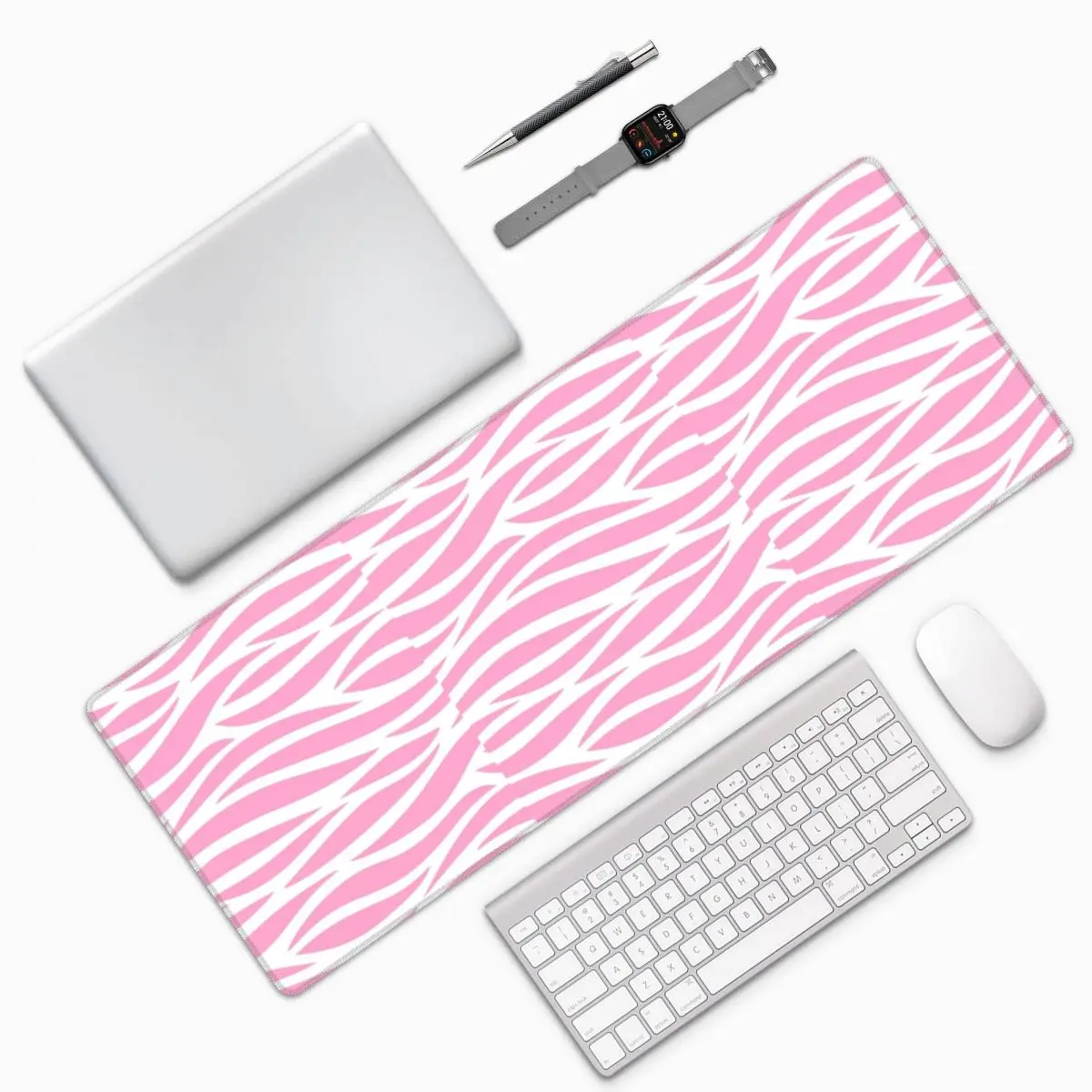 Zebra Pattern Pink Zebra Stripes Large Mouse Pad Computer Keyboard Mouse Mat Gaming PC Laptop Desk Mat Table Mats