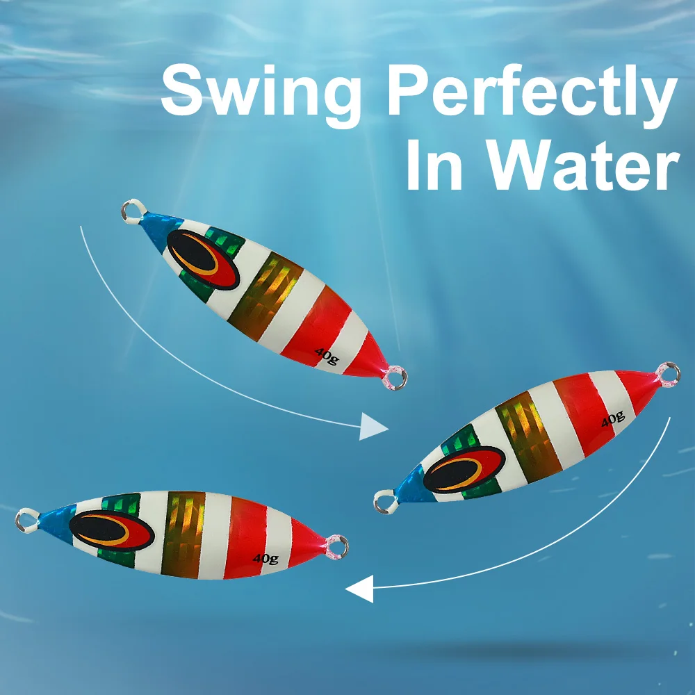 CASTFUN Slow Jigging Lure 40g 60g Swing Jig Inshore Fishing Jigs Fish Artificial Bait Lure Metal Jig