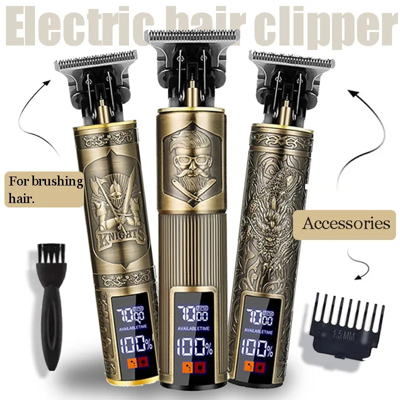 Hair Clippers for Men Professional Hair Trimmer Barber Cordless Zero Gapped Hair Clippers with LCD Display Beard Trimmer