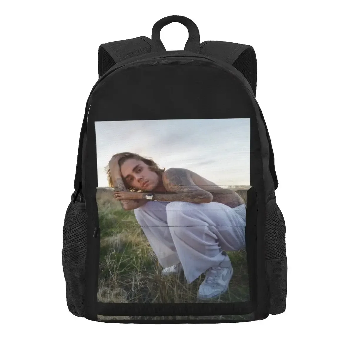 Justin Bieber Justice Album Large Capacity Backpack Print New Style Storage Bag Multi-function