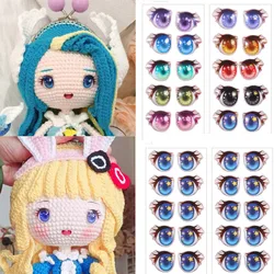 10Pairs Cartoon Doll Eyes Stickers Cute Flower Strar Bunny Clay Decals Anime Figurine Doll Face Organ Paster Toys Doll Accessory