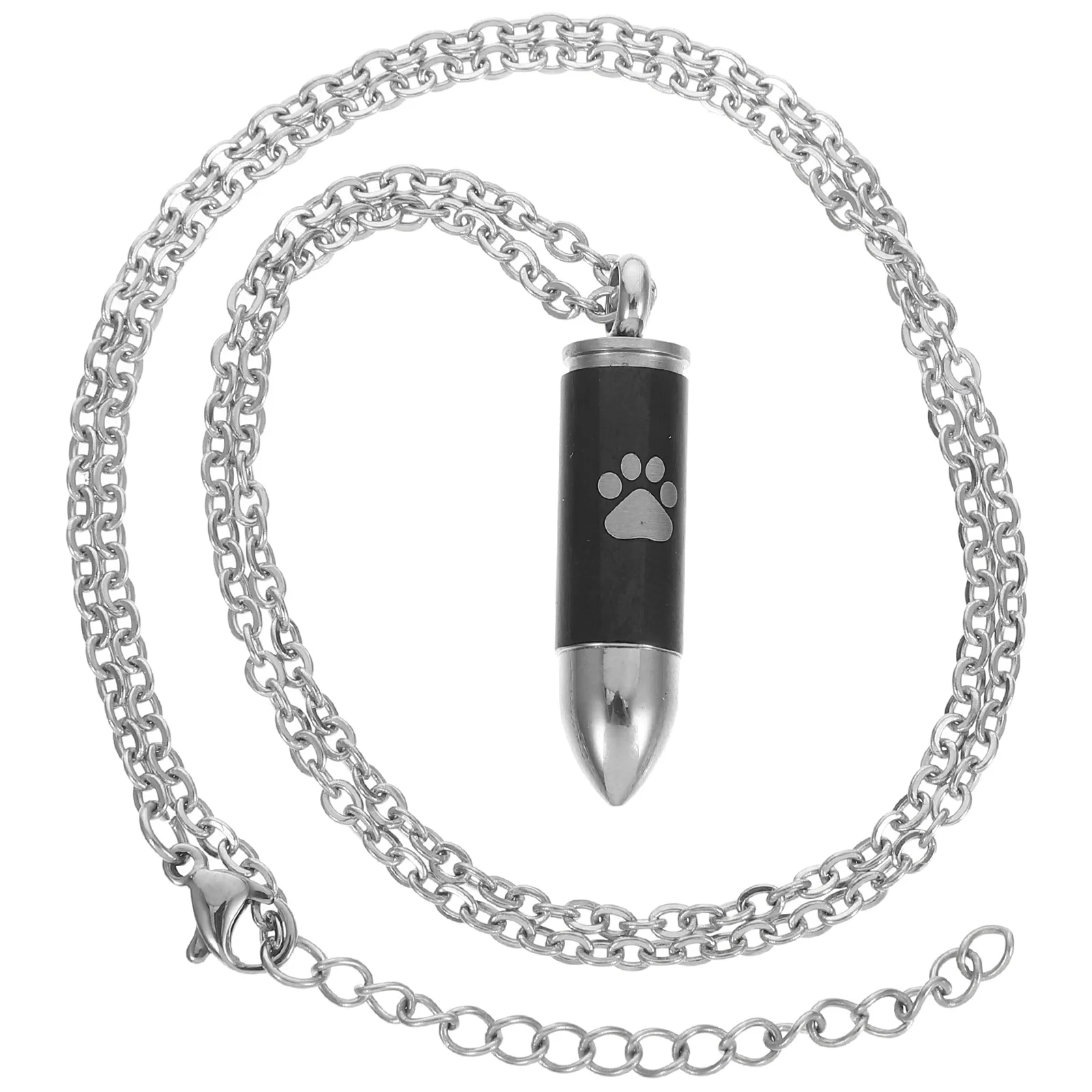 

Paw Printed Memorial Necklace Dog Urn Pendant Pet Cremation Jewelry Ashes Necklace Keepsake for Women Men Dog Ashes Keepsake