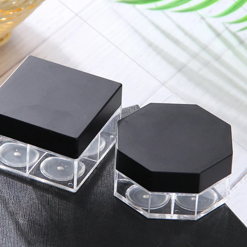 3 قطعة صندوق بودرة سائبة بأربعة شبكات، حاوية مكياج محمولة، حقيبة تخزين مستحضرات التجميل للسفر، تصميم مانع للتسرب، صندوق بودرة فضفاض